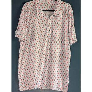 St Louis Cardinals Shirt Mens XL White Polo Performance Stretch Logo MLB Golf